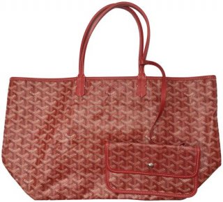chevron canvas st louis pm red hemp and leather tote