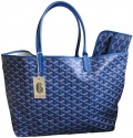 classic chevron st louis pm blue coated canvas and leather tote