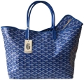 classic chevron st louis pm blue coated canvas and leather tote