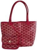st louis junior red coated canvas tote