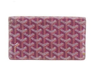 bordeaux chevron goyardine long bi fold wallet 231392 burgundy coated canvas clutch