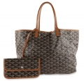 st louis pm brown coated canvas tote