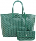 w goyardine st louis pm wp emerald coated green canvas shoulder bag