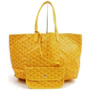 chevron goyardine st louis with pouch 871760 yellow coated canvas tote