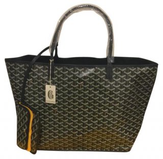chevron anjou reversible gm black leather tote