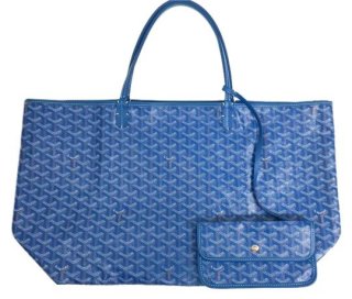 chevron canvas saint louis gm blue hemp and leather tote
